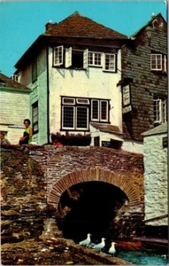 Vintage Das Haus auf den Requisiten Polperro England Postkarte - Bild 1 von 2