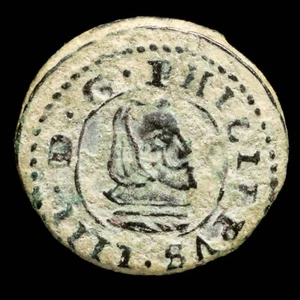 1663, 4 Maravedis Philips IV, Segovia Mint - 17 mm / 1.10 gr. - Picture 1 of 3