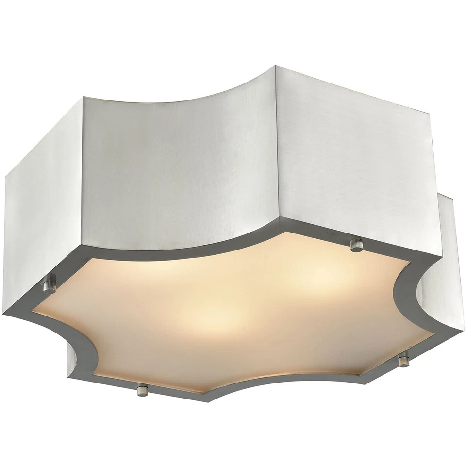GORDON 3LT 15" SATIN NICKEL FLUSH MOUNT - Image 1 of 1