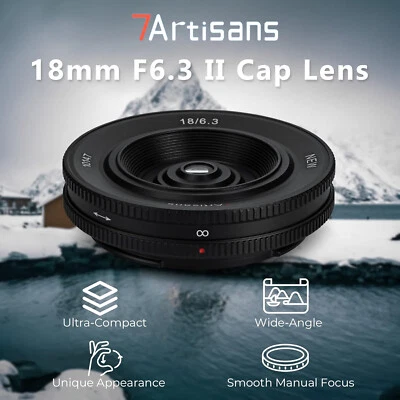 7 ARTISANS 7Artisans 18mm F6.3 Mark II UFO Ultra-Thin APS-C Lens fr Canon EF-M Mount Camera