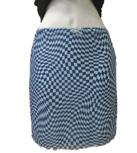 Women's Wild Fable Skirt Size Medium Blue Lined Mesh Like Stretch Bow Pull On - Picture 1 of 18