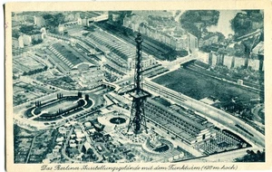 AK BERLIN Ausstellungsgelände mit Funkturm, Luftbild, S-Bahn, Kantstr. 20/30er - Bild 1 von 1
