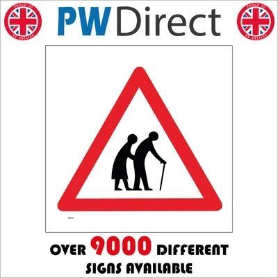 SIGN Elderly People Crossing Residential Area Speed Slow Moorists Traffic TR660P - Image 1 of 4