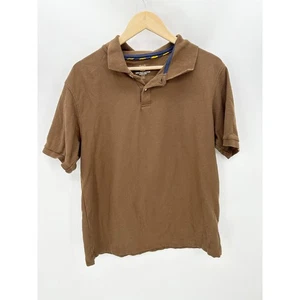 Club Room Hemd Herren LARGE Braun Kurzarm Kragen Polo 100% Pima Baumwolle - Bild 1 von 6