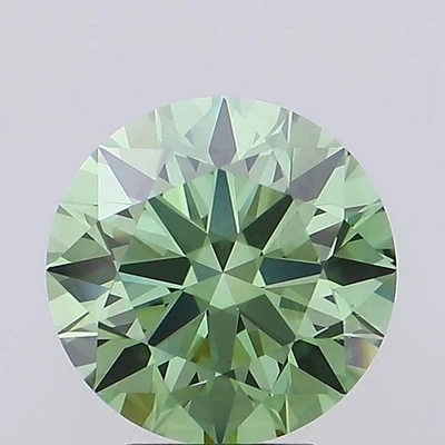 2.74 Ct Round Cut Lab Created IGI Certified Diamond Fancy Vivid Green Color VS2 - Image 1 of 4