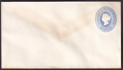 Sobre Ceilán QV 1887 5c azul sin usar. HG #B27 Foto 1 de 2