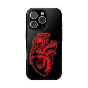 Funda de teléfono resistente corazón granada iPhone 16 15 14 13 12 11 Pro Max XS S24 S23 - Imagen 1 de 7