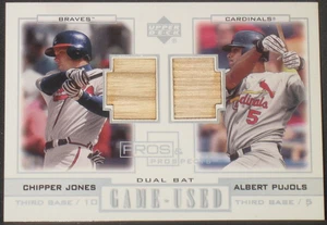 Albert Pujols Chipper Jones 2001 Upper Deck Prospects Doble Juego Usado Bate RC - Imagen 1 de 2
