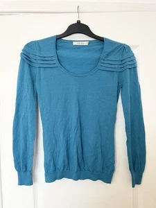 Reiss 100% Merino Wool Longsleeve Blue Top Size M - Picture 1 of 8