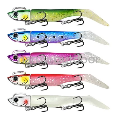 3er Pack Pre-Rigged Jig Head Soft Paddle Tail Swimbaits Barschköder 30g 37g 43g - Bild 1 von 4