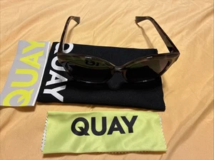 Gafas de sol Quay Australia Its My Way negras ojo de gato tortuga con estuche - Imagen 1 de 6