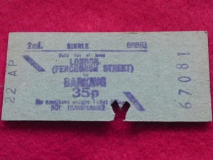 BR TICKET - FENCHURCH ST to BARKING - 22 AP - Picture 1 of 1