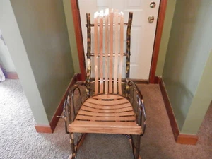 RUSTIC HICKORY ROCKER AMISH MADE ADULT NEW LOCAL PICK-UP NEW - Picture 1 of 9