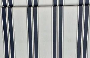 SUNBRELLA SHADE OUTDOOR WATERPROOF FABRIC NAVY TAUPE FANCY 4916 47" WIDE BTY - Picture 1 of 7