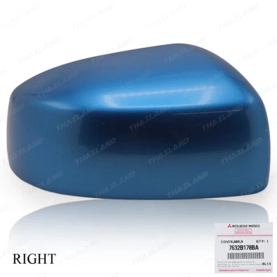 Blue Right Wing Side Mirror Cover Cap For Mitsubishi Mirage Attrage 2012 2018 - Image 1 of 4