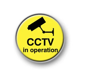 "CCTV EN FUNCIONAMIENTO / 1"" / 25 mm botón de pin / insignia / divertido / novedad / cámara / TV - Imagen 1 de 2