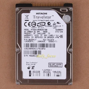 HTS541080G9AT00 - Hitachi 80 GB 2.5" 5400 RPM PATA Hard Disk Drive HDD - Picture 1 of 2