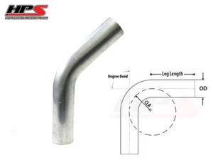 HPS 1.25" 32mm OD 45 Degree Bend 6061 Aluminum Elbow Tube Pipe 16 Gauge 2" CLR - Picture 1 of 1