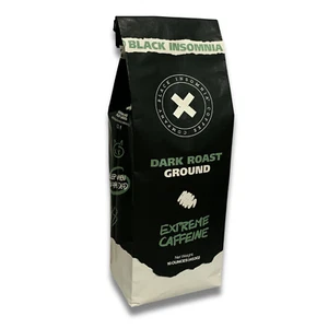 1lb -Black Insomnia Extreme Caffeine Dark Roast Ground Coffee - High Caffeinated - Picture 1 of 8
