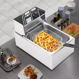 Öl-Friteuse Friteuse 6L Edelstahl 2500W Profi Küche Kaltzonen Fritteuse Fritöse~ - Bild 1 von 9