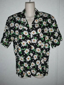 VINTAGE SUSAN BRISTOL S/S BUTTONFRONT FLORAL SHIRT MADE IN USA SIZE 10 - Picture 1 of 5