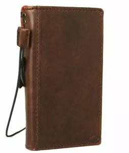 Funda de cuero oscuro genuino para Apple iPhone 12 PRO billetera de libros estilo vintage suave - Imagen 1 de 8