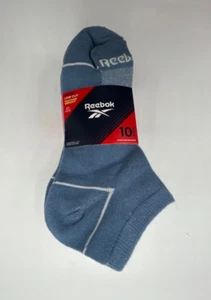 Reebok Featherweight Blue/White/Gray Low Cut Socks 10 Pair Women's Size 4-10 - Picture 1 of 3