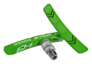 KOOL STOP BMX bicycle THREADED V-brake brake pads LIME GREEN - Picture 1 of 1