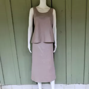 NWT KASPER Beige Skirt Tank Top Set Outfit Medium M $140 - Picture 1 of 5