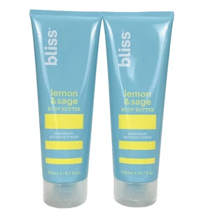 LOT (2) BLISS Lemon & Sage Body Butter Maximum Moisture Cream 6.7 oz NEW Sealed - Picture 1 of 3