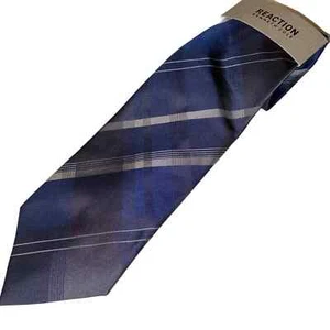 Kenneth Cole Reaction blau karierte Krawatte NEU - Bild 1 von 5