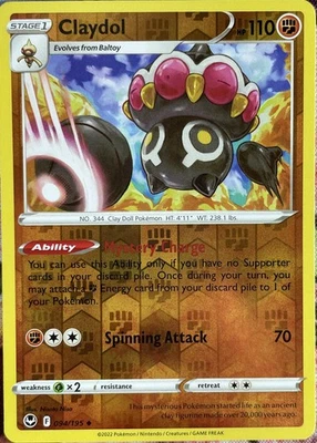 Claydol Reverse Holo - 094/195 - Silver Tempest Pokemon 2022 - Image 1 of 3