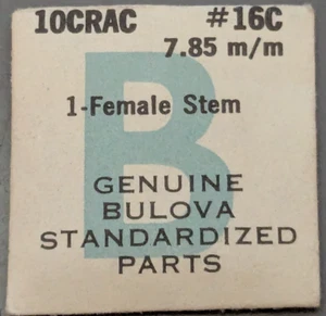 NOS NEW Genuine Bulova Cal. 10CRAC - # 16C  7.85 mm Female Stem - Watch Part - Picture 1 of 2