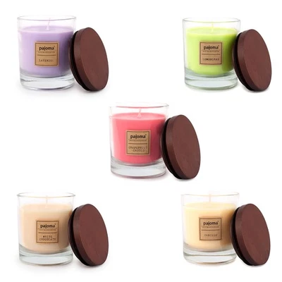 INGO STEYER GMBH & CO. KG pajoma Duftkerzen Premium 5er Set 5x180g Glaskerzen mit Holzdeckel