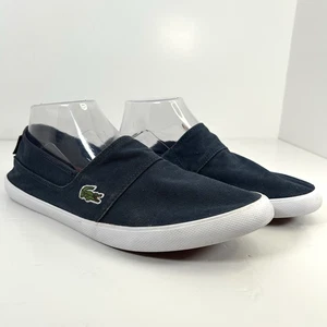 Zapatillas sin cordones azules Lacoste para mujer 9,5 logotipo bordado suela roja informales planas - Imagen 1 de 10