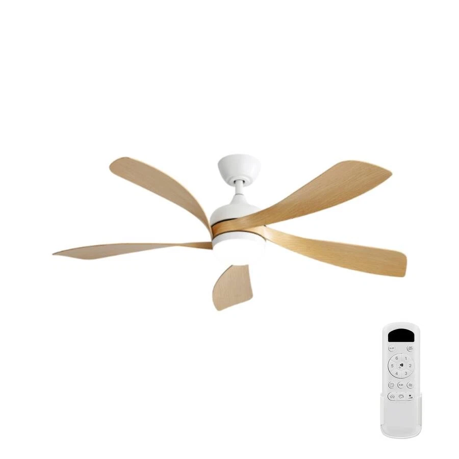 GOODSILO 52" White Modern LED Ceiling Fan Dimmable Light Remote DC Motor - Image 1 of 4