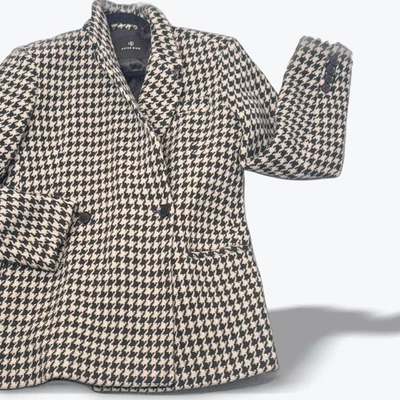 Blazer ANINE BING Kaia Pata de Gallo XS Doble Pecho Elegante Mezcla de Lana Chaqueta Foto 1 de 4