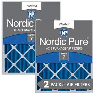 Nordic Pure 12x24x4 (3 5/8) Pleated MERV 7 Air Filters 2 Pack - Picture 1 of 7