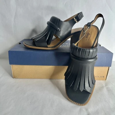 Bass Palmer Heeled Sandals Faux Leather Slingback Strap Black Women's Size 9M - Image 1 of 4