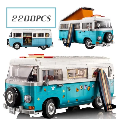 *New* 10279 Volkswagen T2 Camper Van Building Blocks MOC Creator Expert 2200pc - Image 1 of 4