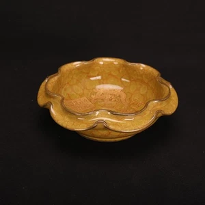 Song Dynasty Imperial Guan forno giallo smaltato ghiaccio crackle intagliato ciotola narciso - Foto 1 di 9