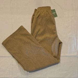 Halara NWT Women's High-Waisted Pull-On Straight Leg Corduroy Pants Tan Med Tall - Picture 1 of 9
