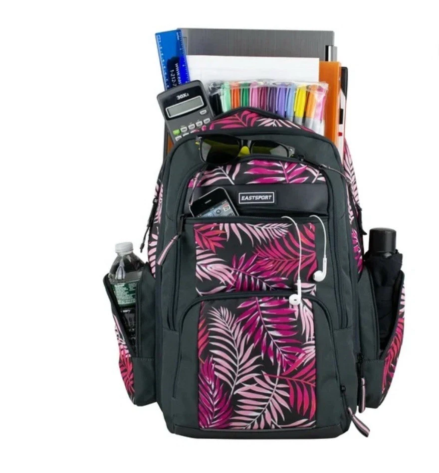 Eastsport Raptor Reciclado 19", Mochila Expandible Gris, Rosa Palma Nueva Foto 1 de 4