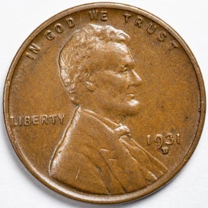 1931-D Almost Uncirculated (AU) Lincoln Wheat Penny Cent, Denver Mint - Picture 1 of 4