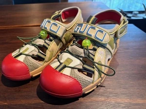 Gucci Hybrid Sneaker-Sandale, mehrfarbig, rote Gummikappe Größe 8 - sehr selten! - Bild 1 von 12