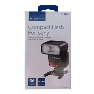 Flash compacto Insignia NS-DCF200S 36 número de guía 24-205 mm cobertura para Sony nuevo - Imagen 1 de 11