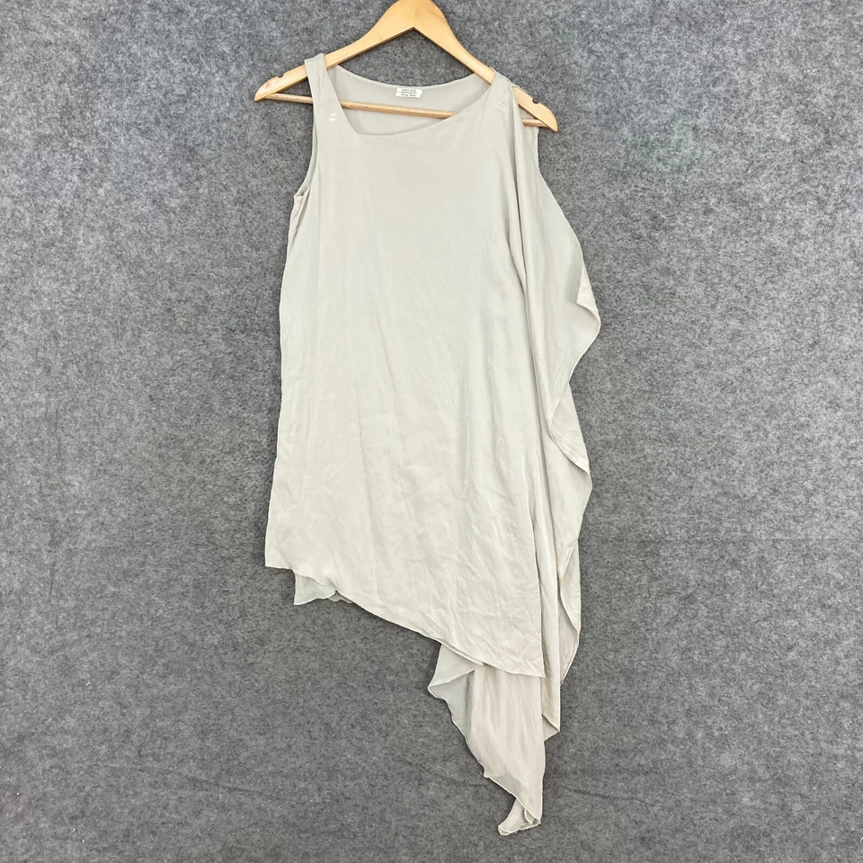 Leon Max Limited Edition Womens Silk Tunic Top Size S/M Sleeveless Beige 37722 - Image 1 of 4
