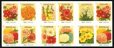 US #4763b Vintage Seed Packets convertible booklet of 20 NH MNH, with doubling - Image 1 of 2