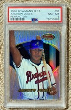 1996 BOWMAN BEST REFRACTOR #91 ANDRUW JONES BRAVES ROOKIE GRADED PSA 8 NM-MINT