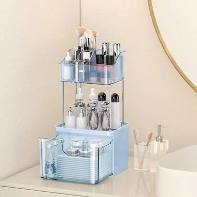 Bathroom Countertop Organizer with Drawer - 3 Tier Makeup Organizer for Vanity - - Image 1 of 4